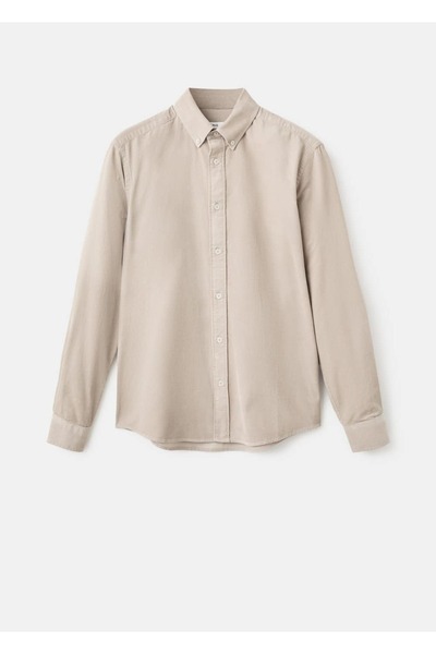 MANGO Man Klasik kesim mikro fitilli kadife gömlek