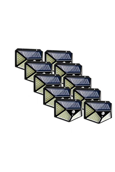 IPF Set of 10 x 100 LED lamp with solar panel, motion sensor, 3 lighting modes