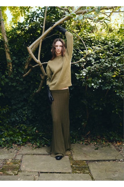 MANGO Woman Pilili örgü etek