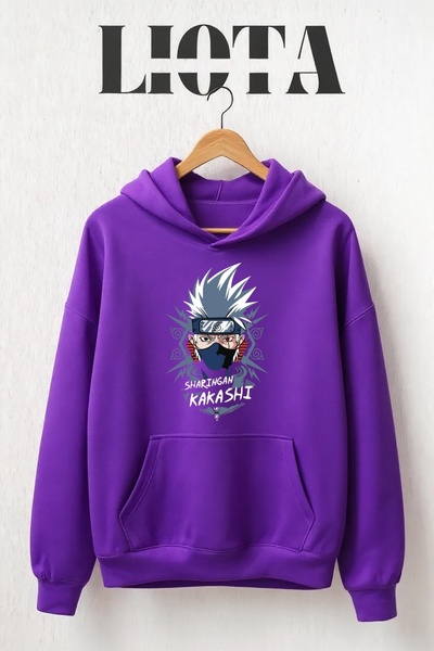 Vordevia Sharingan Kakashi Printed Oversize Cotton 3 Thread Sweatshirt