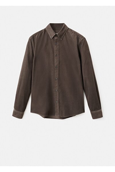 MANGO Man Klasik kesim mikro fitilli kadife gömlek