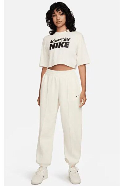 Nike Açık Krem Kadın Bisiklet Yaka T-Shirt FZ4635-113-W NSW CROP TEE GLS