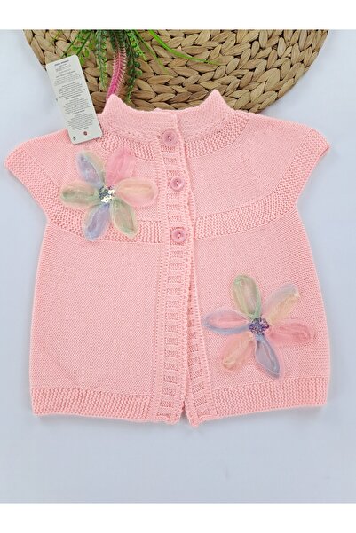 Butik Дівчачий в'язаний трикотажний жилет-кардиган на ґудзиках з деталями у в...