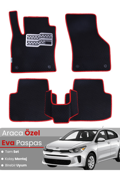 stiloto طقم كامل من دواسات EVA متوافقة مع سيارة كيا ريو (2018-2025) - مخصصة ل...