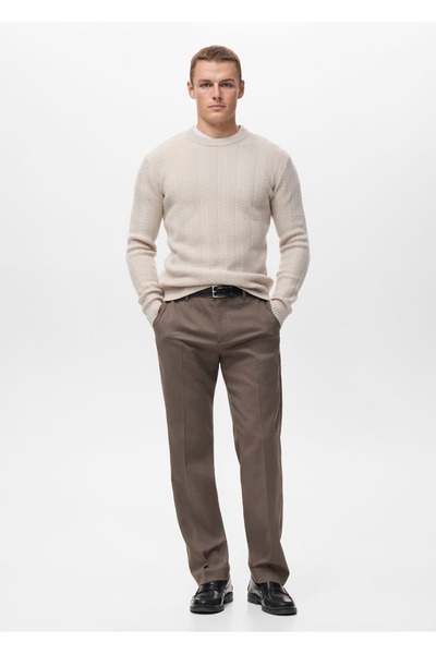 MANGO Man Balıksırtı dokuma kazak