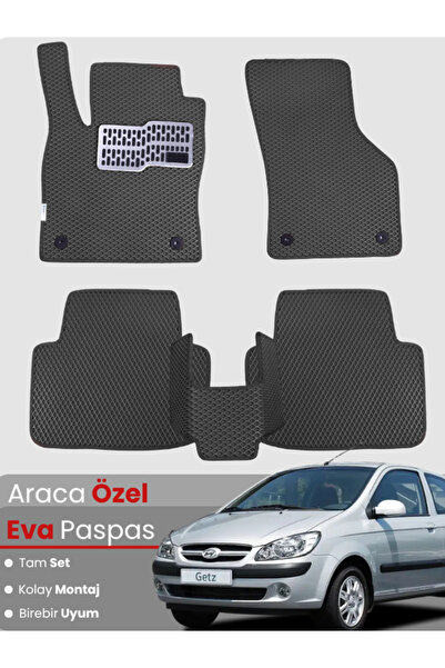 stiloto HYUNDAİ GETZ (2002-2011) Uyumlu EVA Paspas Tam Set–Araca Özel,Kolay M...