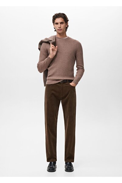 MANGO Man Regular kesim fitilli kadife pantolon