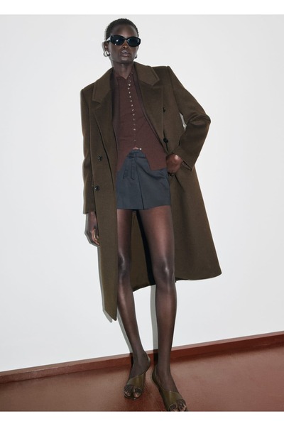 MANGO Woman Kruvaze yün palto