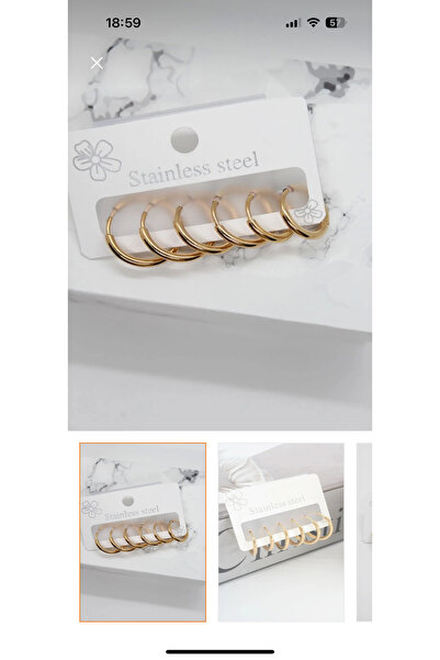 MODA Women's Tarnish-Free 316 L Steel 6-Piece Ring Set Steel Earrings