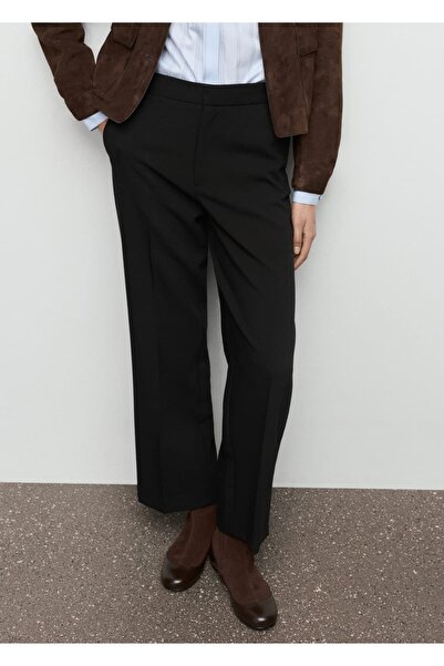 MANGO Woman Yüksek bel düz kesim pantolon