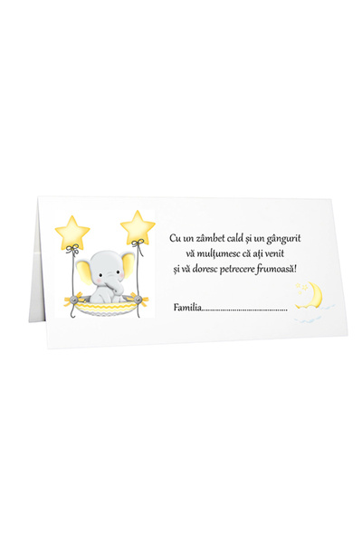 OEM Plic Bani Botez Elefant Cartonat - set 30 buc