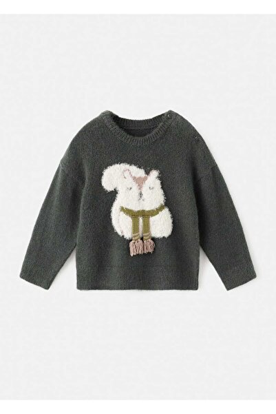 MANGO Baby Pullover mit Tiermotiv-Stickerei