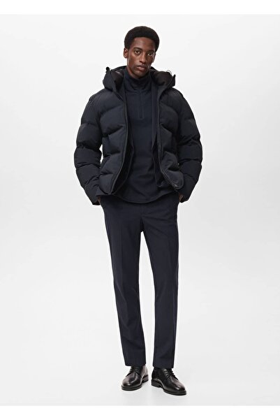 MANGO Man Su geçirmez kapüşonlu dolgulu anorak