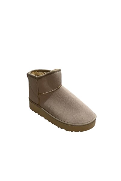AEY SHOES KADIN SÜET SÜPER MİNİ KALIN DÜZ TABANLI İÇİ TÜYLÜ YARIM BOT