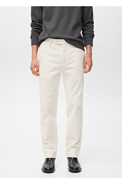 MANGO Man Regular kesimli fitilli kadife pamuklu pantolon