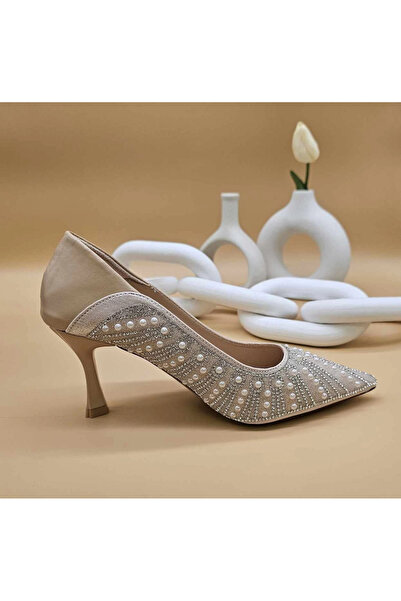 1way pearl embellished high heel shoes
