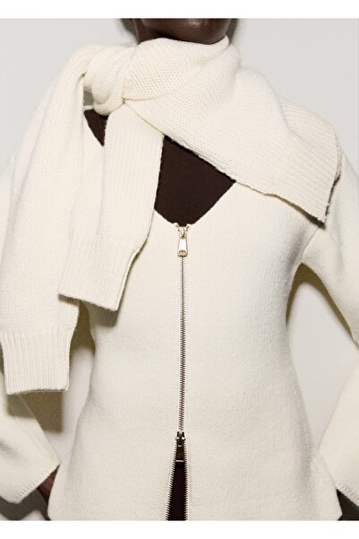 MANGO Woman Fermuarlı triko ceket