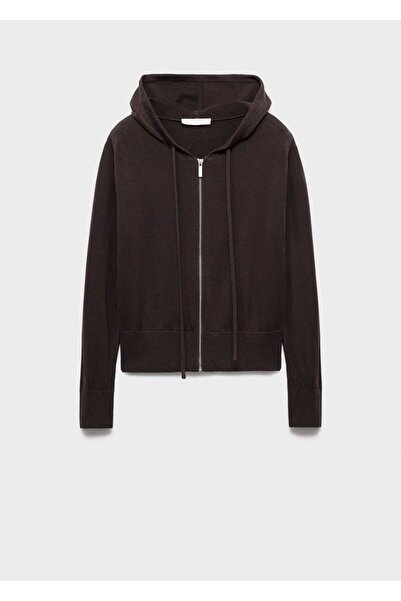 MANGO Woman Pamuklu triko kapüşonlu hırka