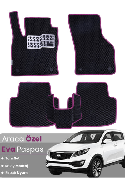 stiloto طقم كامل من حصائر EVA متوافقة مع كيا سبورتاج (2010-2015) - مخصصة للسي...