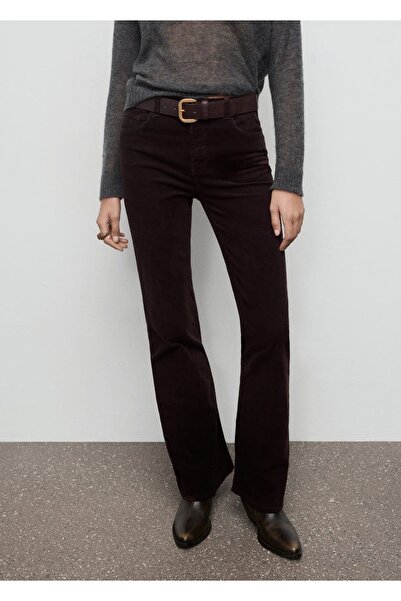 MANGO Woman Kadife flare jean pantolon