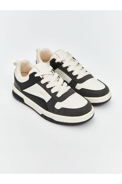 LC Waikiki Lcw Steps Black Leather-Look Boys' Sports Shoes