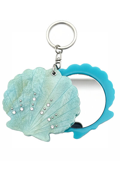 Livenda Shop سلسلة مفاتيح بتصميم صدفة البحر مع مرآة، زينة للحقائب، إكسسوار لل...