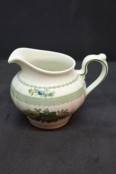 Hutschenreuther German Antique Porcelain Green Milk Jug Sauce Bowl 240 ml