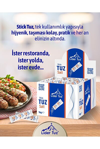 lider tuz (stick tuz salt) 1 KG (800) ADET Tek kullanımlık