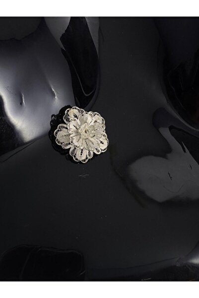 Sahra Gümüş nergis Çiçeği motifi El Işi Telkari Gümüş Broş & Yaka İğnesi