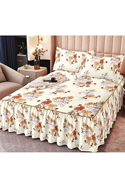 Happy Home Cearceaf de pat cu volane Finet , 160x200cm + 2 fete de perna 50x70cm