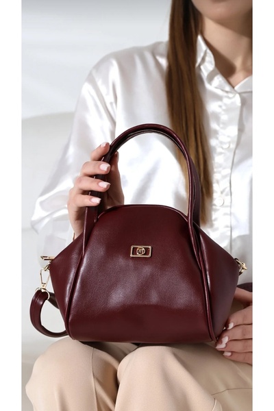 themoiss The Moiss Mini Boy Bordo Fermuarlı Çapraz Askili Omuz ve El Çantasi