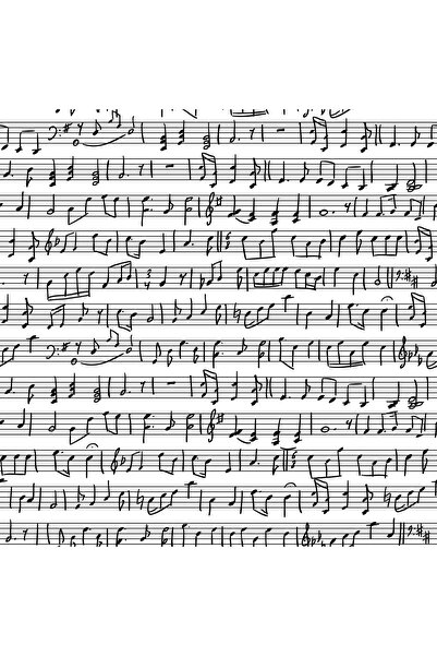 Novinqa Müzik Notası Desenli Baskılı Kumaş