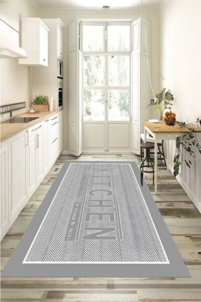 EVİMSEN Dekoratif Dijital Baskılı Yıkanabilir ve Kaymaz Tabanlı Modern Kitche...