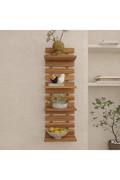 klubeconcept Dekoratif MDF Duvar Çiçekliği Modern Çıtalı Tasarım Saksı ve Aks...