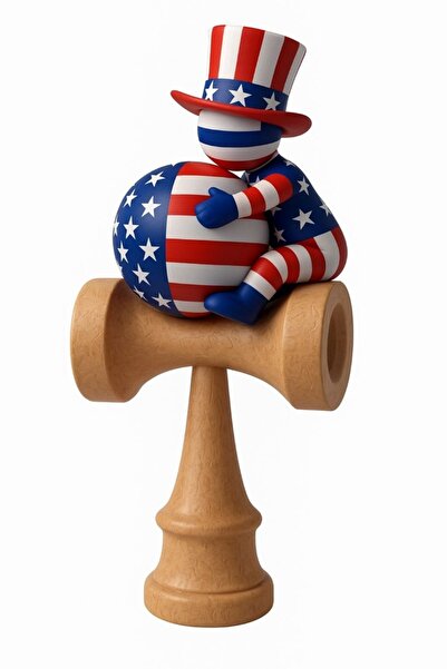 Brasoveanul Urias wooden Kendama, Wooden ball + Waterproof USA Sticker for phone, 168KD