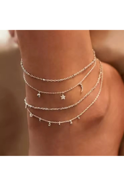 ZETCONCEPT خلخال على الطراز البوهيمي من زيت ستايل بتصميم “رياح الربيع الغامضة” - خلخال أنيق وراقٍ بأربعة صفوف