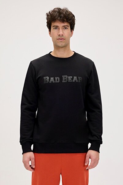 Bad Bear Snow Siyah Crewneck Erkek Baskılı Sweatshirt