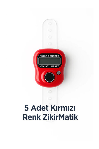 LookBuyTake 5 Pieces - Red Color Digital Dhikr Counter - Ring Prayer Beads Dh...