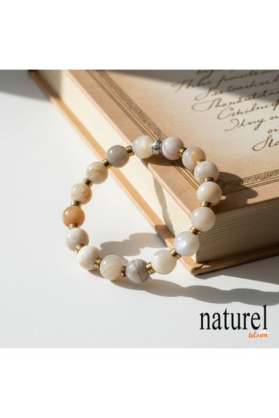 Naturel Tılsım Original Sunstone 10mm Natural Stone Bracelet