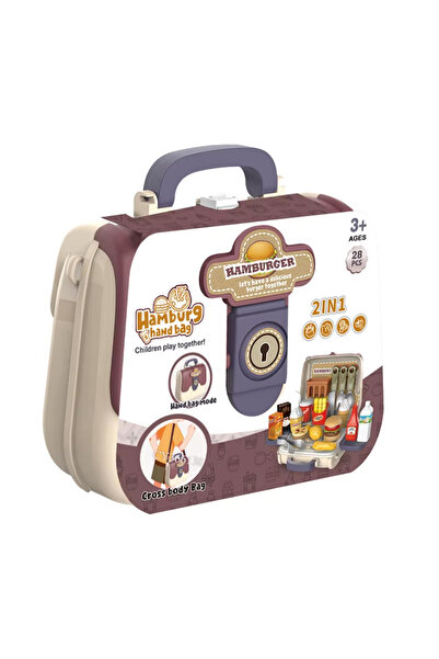 KAKİ Triangle Kitchen Set Pink Backpack Pretend Play Toy for Kids