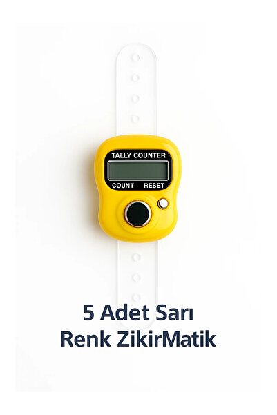 LookBuyTake 5 Pieces - Yellow Color Digital Dhikr Counter – Ring Prayer Beads...