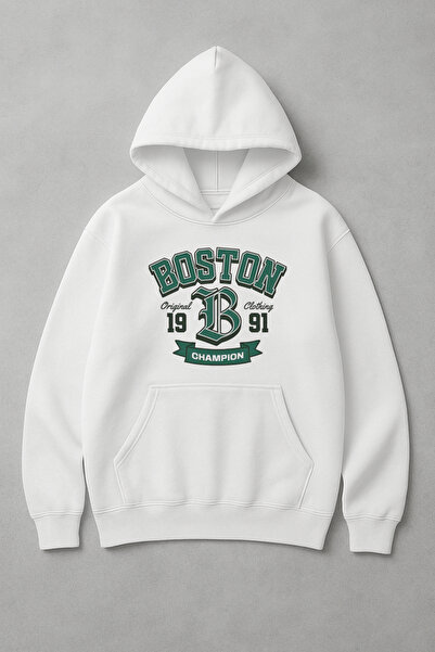 LORVEX Swea oversize unisex verde Boston cu imprimeu frontal tricou
