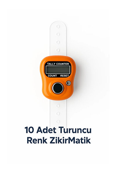 LookBuyTake 10 Pieces - Orange Color Digital Tasbih Counter – Ring Prayer Bea...