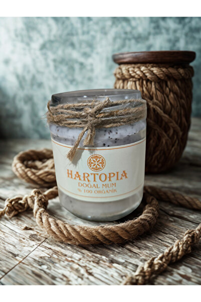 HARTOPİA 100% Organik Kahve Çekirdekli Doğal Mum – Cam Kavanoz
