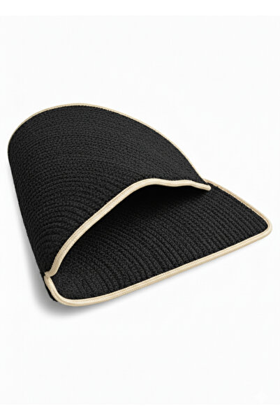 HomeTurko Covoraș rustic pentru ușă, în formă de jumătate de lună, realizat manual din iută, covoraș de bun venit din răchită naturală