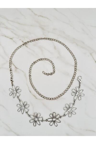 EMR Official Curea cu lanț cu model de margarete, curea pentru femei, curea pentru haine, curea pentru pantaloni