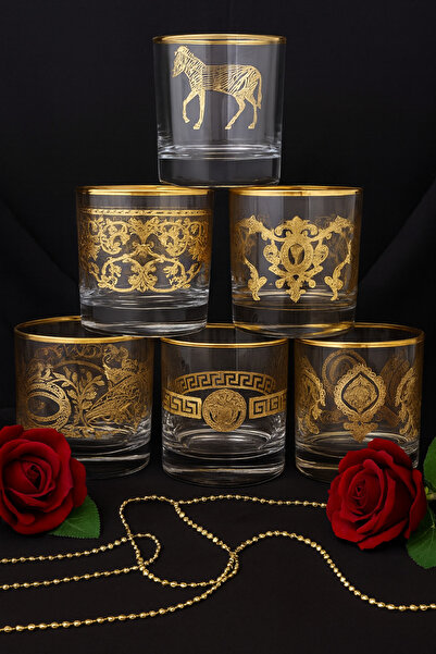 MAMALİZA 24 Carat Gold Patterned Whiskey Glass 200 ml – Luxurious Handcrafted