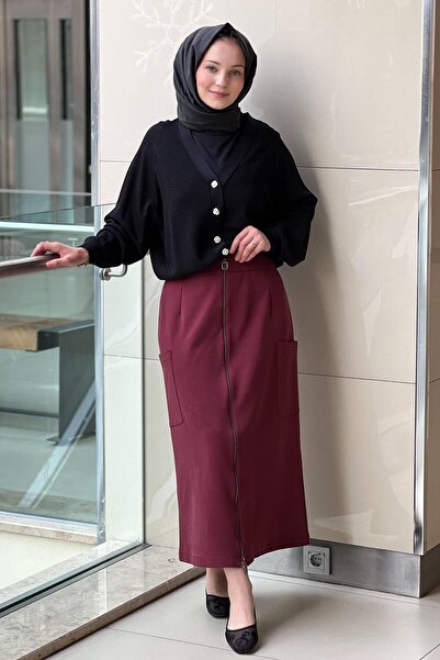 sentez giyim Sentez Pocket Detailed Zippered Skirt