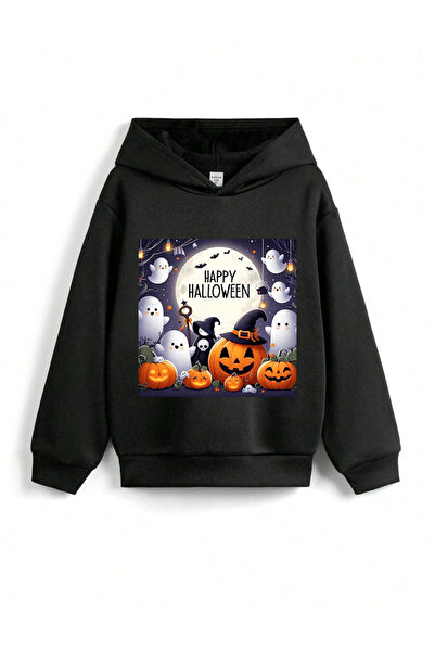 stil x ХЕЛОУИН - ХЕЛОУИН ПЕЧАТАНА ДЕТСКА СВИТЕРКА С КАПЮШОН, 3-НИШЕНА КАНТА