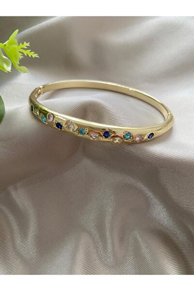 CD JEWELRY kalpli yıldızlı renkli taşlı kelepçe